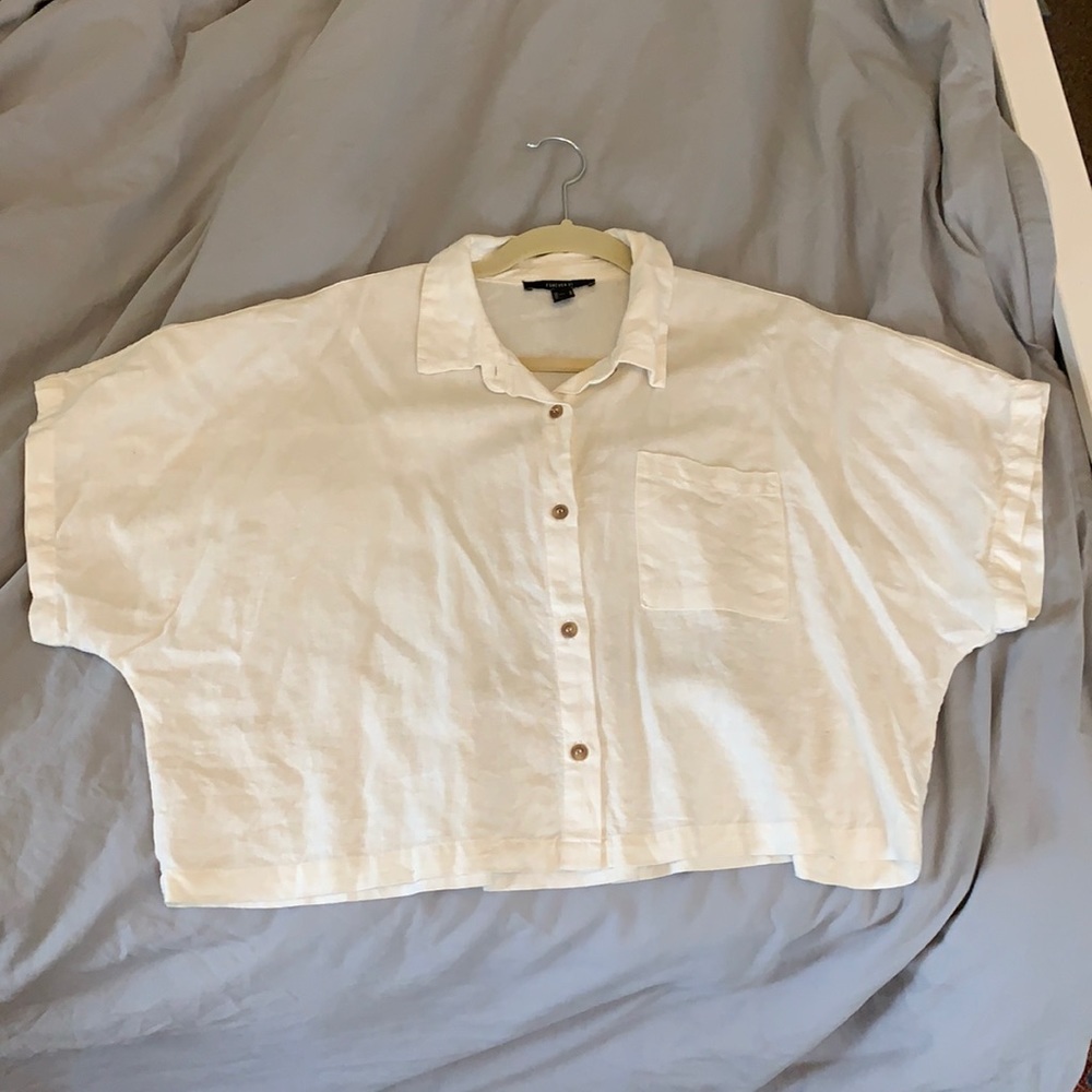 Cropped linen top
